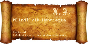 Mlinárik Henrietta névjegykártya